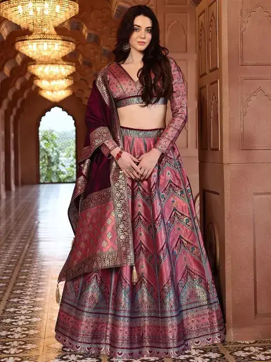 Image for PURVAJA-ReadytoWearLehenga%26UnstitchedBlouseWithDupatta