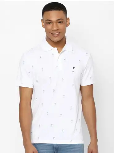 Image for AMERICANEAGLEOUTFITTERSConversationalPrintedPoloCollarT-shirt