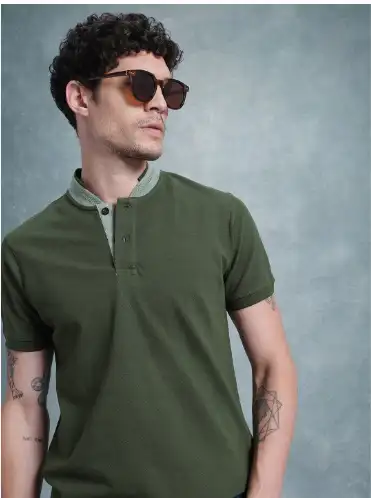 Image for RoadsterTheLifestyleCo.MenMandarinCollarPureCottonT-shirt