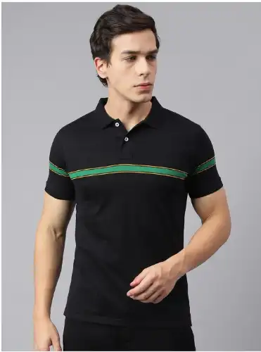 Image for RichlookColourblockedPoloCollarCottonT-Shirt