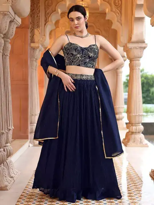 Image for PURVAJA-EmbroideredSequinnedReadytoWearLehenga