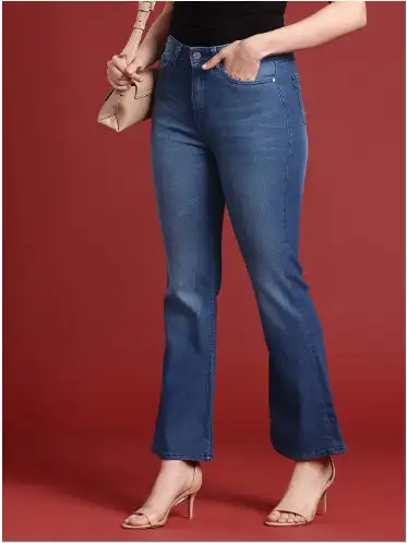 Image for allaboutyouWomenFlaredHigh-RiseLightFadeStretchableJeans