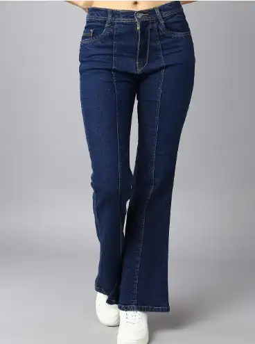 Image for NiftyWomenFlaredHigh-RiseCleanLookStretchableJeans