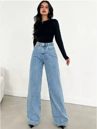 Image for POMPOUSWomenFlaredHigh-RiseLightFadeStretchableJeans