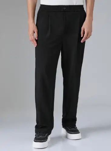Image for BananaClubMenSolidPleatedRelaxedFitTrouser