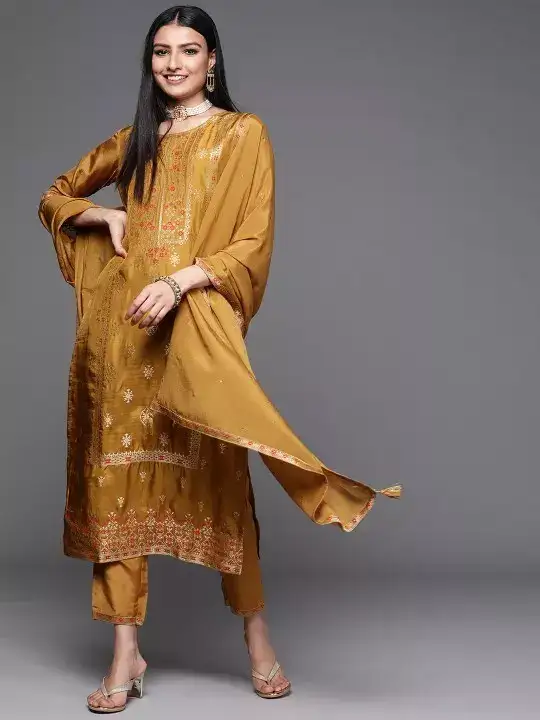 Image for Libas-WovenDesignStraightKurtaTrousers%26WithDupatta