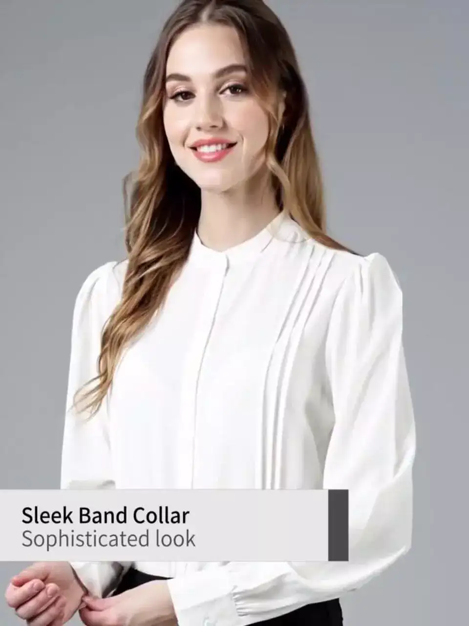 Image for FITHUB-SmartPuffSleevesFormalShirt