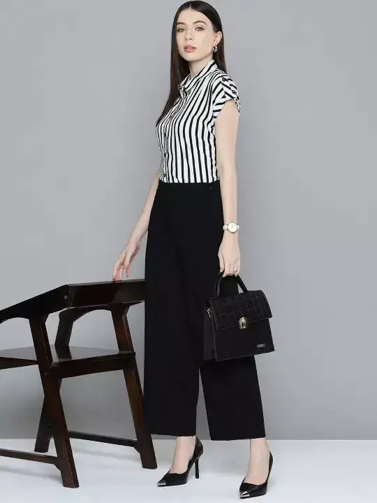 Image for Chemistry-Women'sRelaxedOpaqueStripedFormalShirt