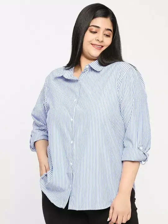 Image for StyleQuotient-PlusSizeStripedSmartFormalShirt