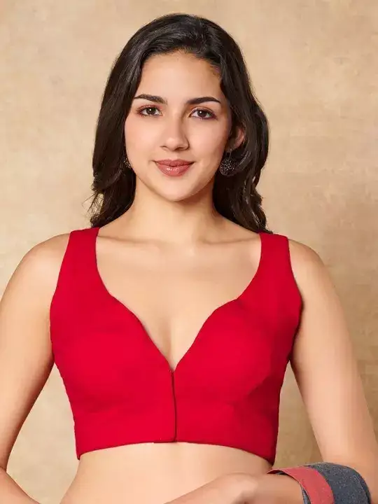 Image for SALWARSTUDIO-CottonSweetheartNeckReadymadeBlouse
