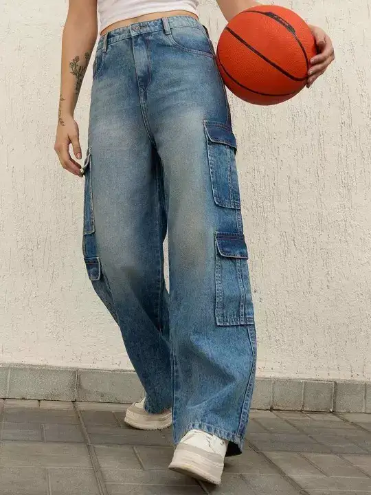 Image for Hubberholme-Women's90'sbaggyHigh-RiseHeavyFadecargoJeans