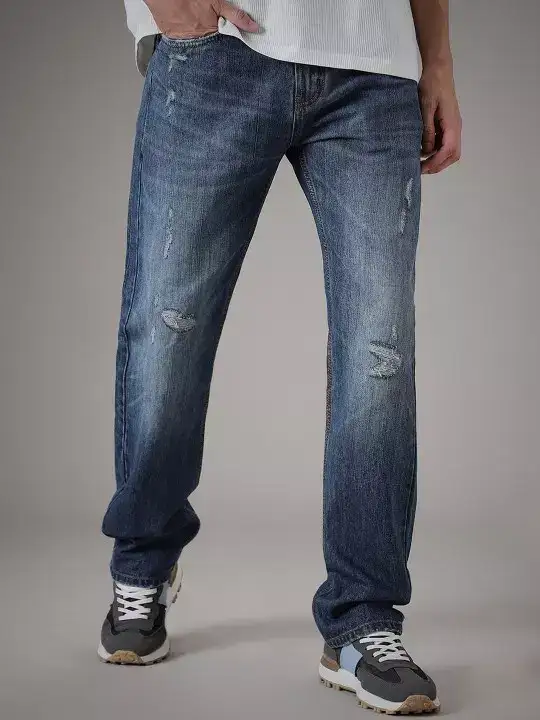 Image for BananaClub-MenJeanStraightFitMildlyDistressedLightFadeJeans