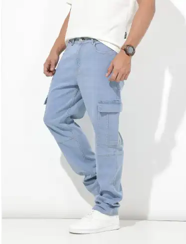 Image for RoadsterTheLifeCo.MenLightFadePanellingStretchableCargoJeans