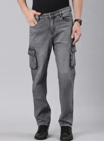 Image for CINOCCIMenRelaxedFitLightFadeCargoJeans