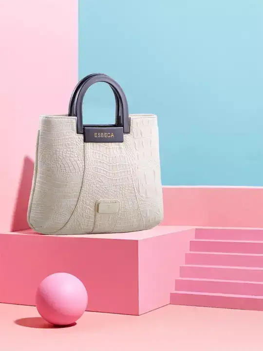 Image for ESBEDA-WomenOff-White%26BeigePrintedHandheldBag
