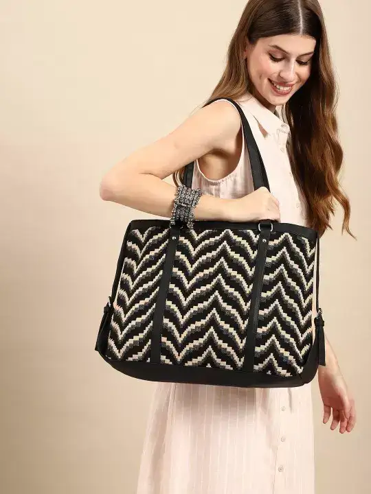 Image for Anouk-GeometricPrintedOversizedShopperOfficeToteBag