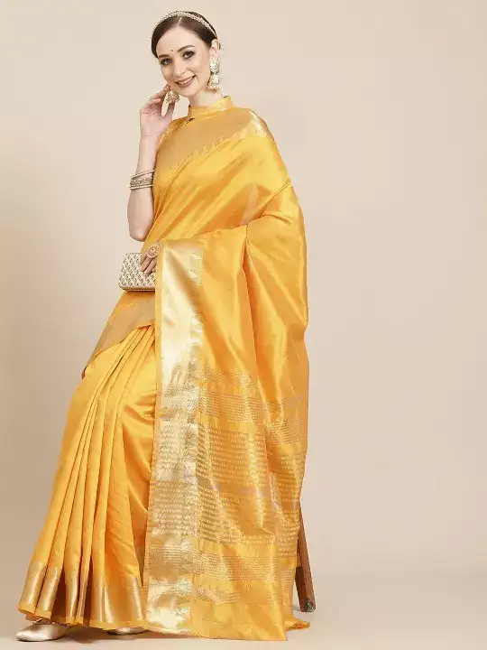 Image for KALINI-Yellow%26GoldenWovenDesignSaree