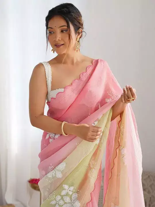 Image for Anouk-EmbellishedSequinnedPureChiffonSaree
