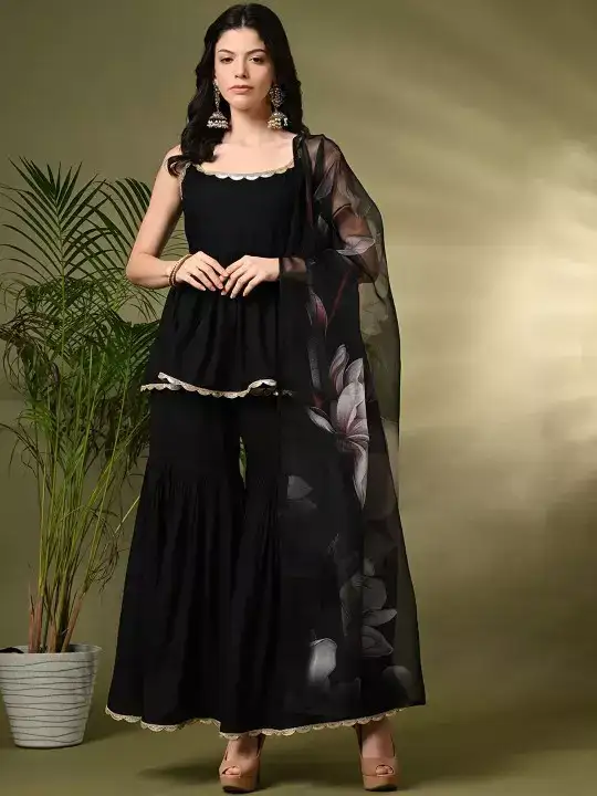 Image for Sangria-A-LineKurtiWithSharara%26Dupatta
