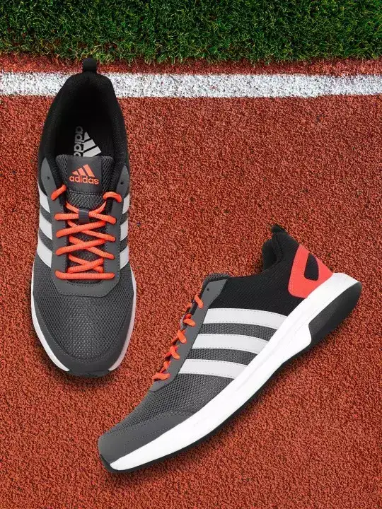Image for ADIDAS-MenCharcoalGreyWovenDesignAdiglideRunningShoes