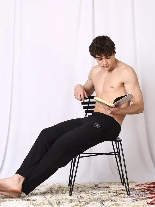 Image for PepeJeans-MenBlackSolidRegularFitAthleisureCottonLoungePants