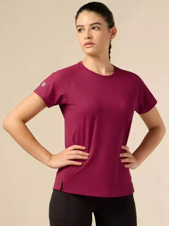 Image for CULT-WomenMoistureWickingSolidRoundNeckSportsT-shirt