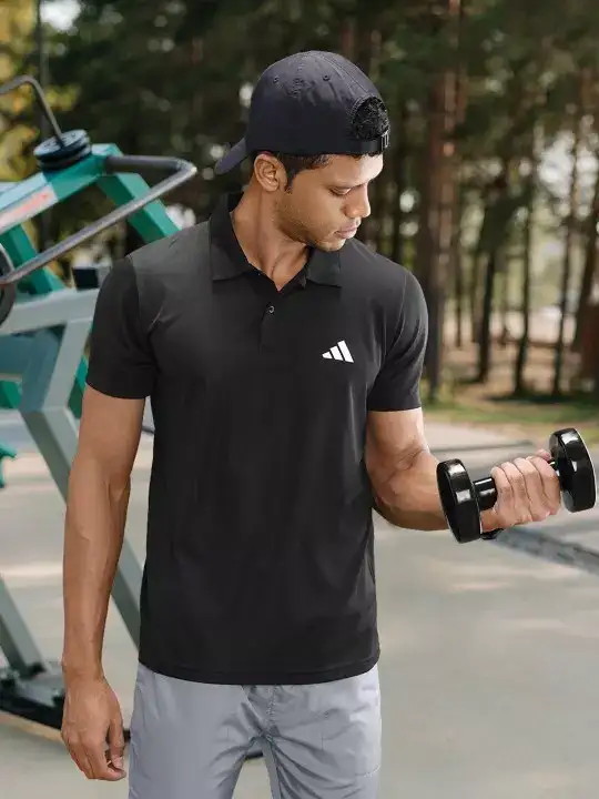 Image for ADIDAS-MenPrintedPoloCollarTrainingEssentialT-shirt