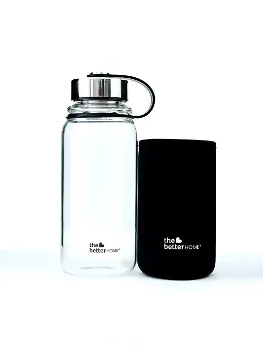Image for TheBetterHome-BlackGlassWaterBottle