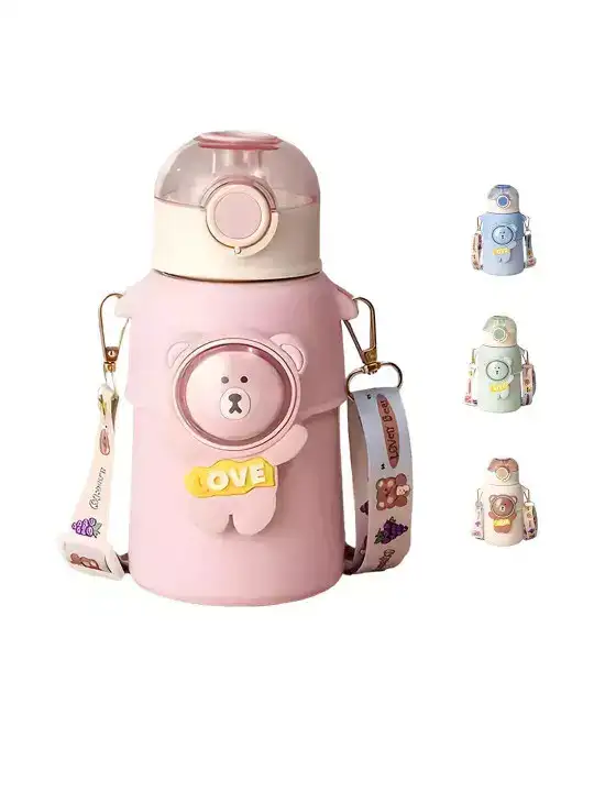 Image for JOYFILLS-KidsBabyPinkStainlessSteelSolidSchoolPlayInsulatedWaterBottle
