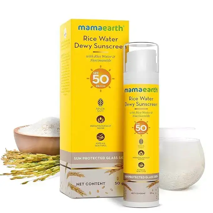 Image for MamaearthRiceWaterDewySunscreenwithSPF50PA%2B%2B%2B%2B