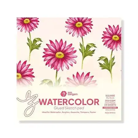 Image for ZenSangamArtists%E2%80%99-SquareWatercolorGluedSketchPaperPad