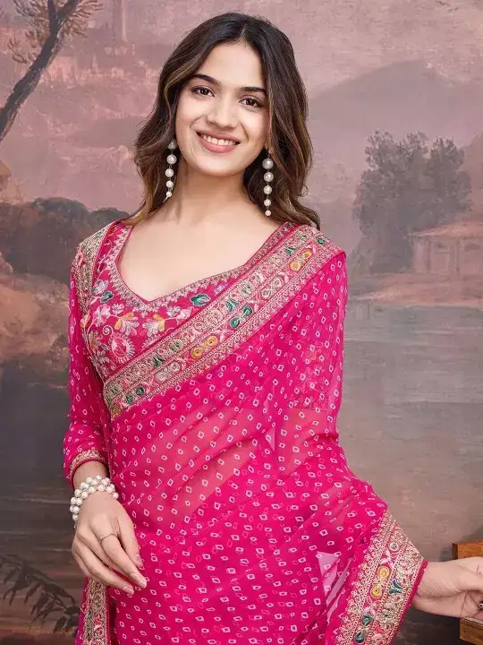 Image for HouseofPataudi-EmbroideredSareeWithBlouse