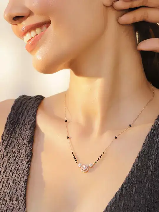Image for Rubans-18kRoseGoldPlatedCubicMangalsutra