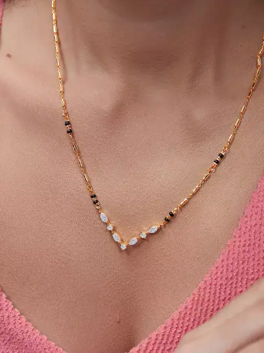 Image for MINUTIAE-Gold-PlatedArtificialStonesandBeadsMangalsutra