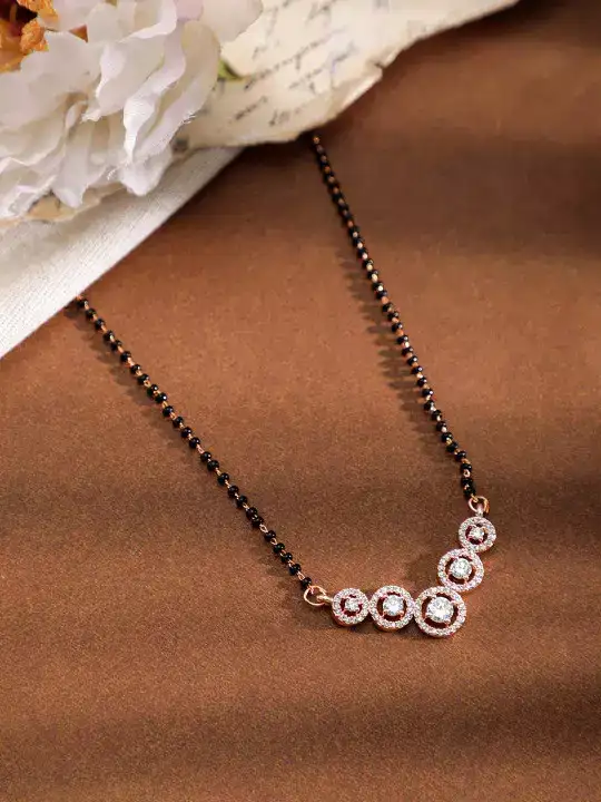 Image for Rubans-18KRoseGoldPlatedCubicMangalsutra