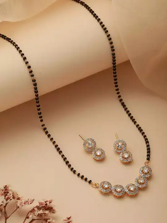Image for JazzandSizzle-Gold-PlatedMangalsutraWithEarrings