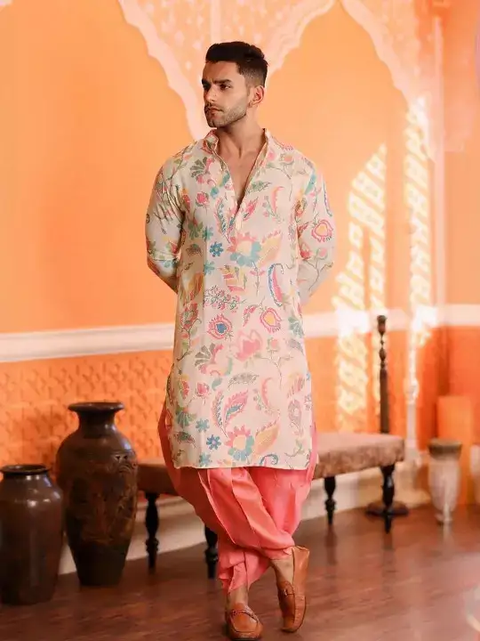 Image for KISAH-MenAbstractPrintedRegularFitKurta