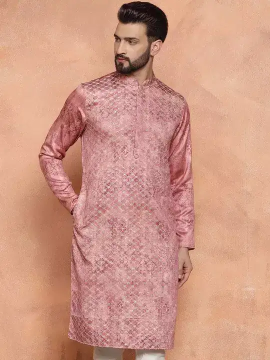 Image for KISAH-MenEmbroideredRegularFitSequinnedKurta