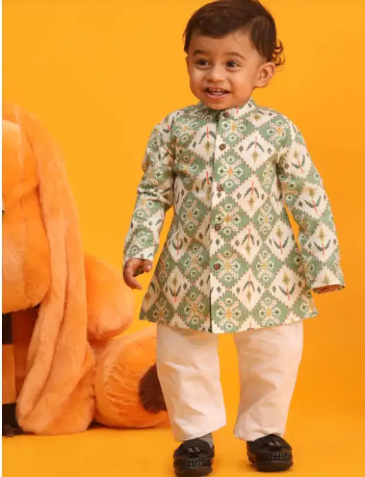 Image for VASTRAMAYBoysAbstractPrintedKurtawithPyjamas