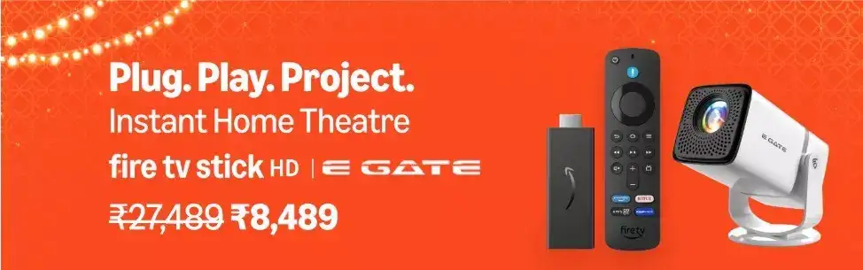 Image for AmazonFireTVStickHDandEGATEAtom3XProjectorCombo