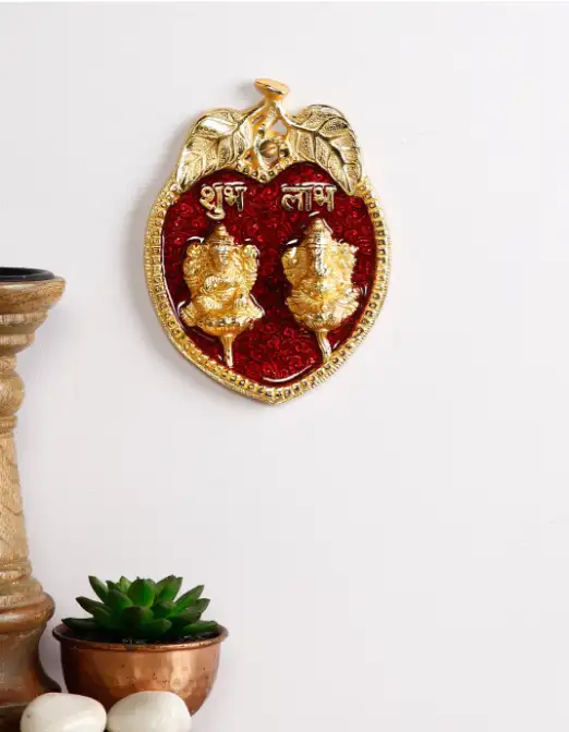 Image for CraftVatikaLakshmiGaneshaGoldMetalMetallicPrayerRoomIdol