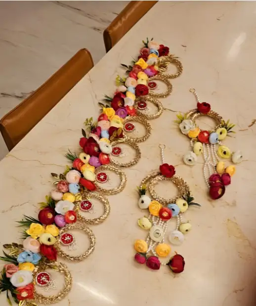 Image for NuttsYellow%26RedFloralBandhanwarToran