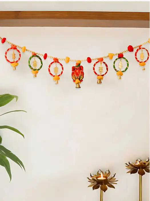 Image for SpecialYouRed%26YellowGaneshDoorHangingToran