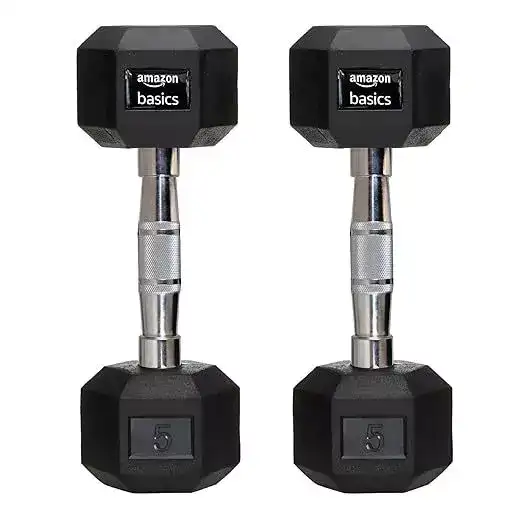 Image for AmazonBasicsRubber-EncasedHexDumbbell