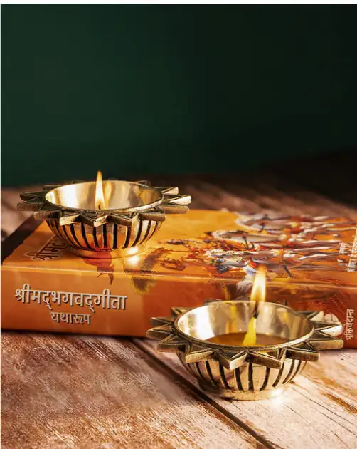 Image for DecorTwistGoldTonedBrassTapasDiya