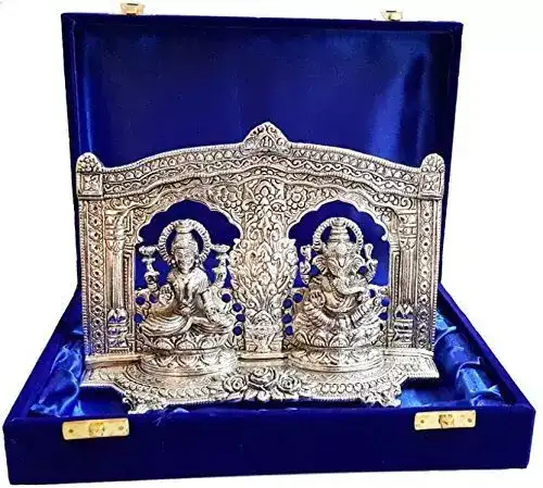 Image for LavanayaSilver%C2%AE-SilverPlatedGaneshLaxmiIdol