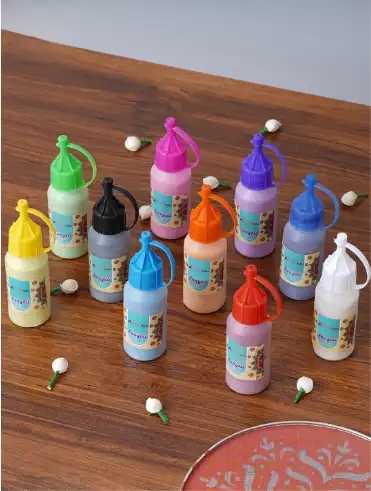 Image for eCraftIndia10PiecesRangoliColorBottles