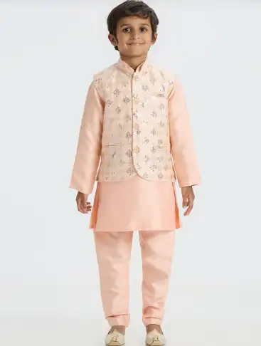 Image for SangriaBoysEmbroideredTraditionalKurtaSet
