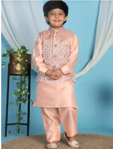 Image for Pro-EthicSTYLEDEVELOPERBoysEthnicMotifsWovenDesignKurtawithTrousers