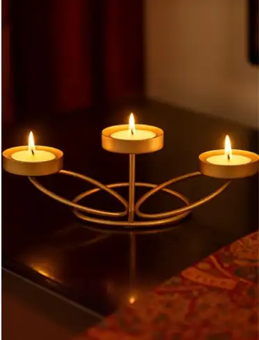 Image for GoHookedMetalTabletopTealightCandleHolder